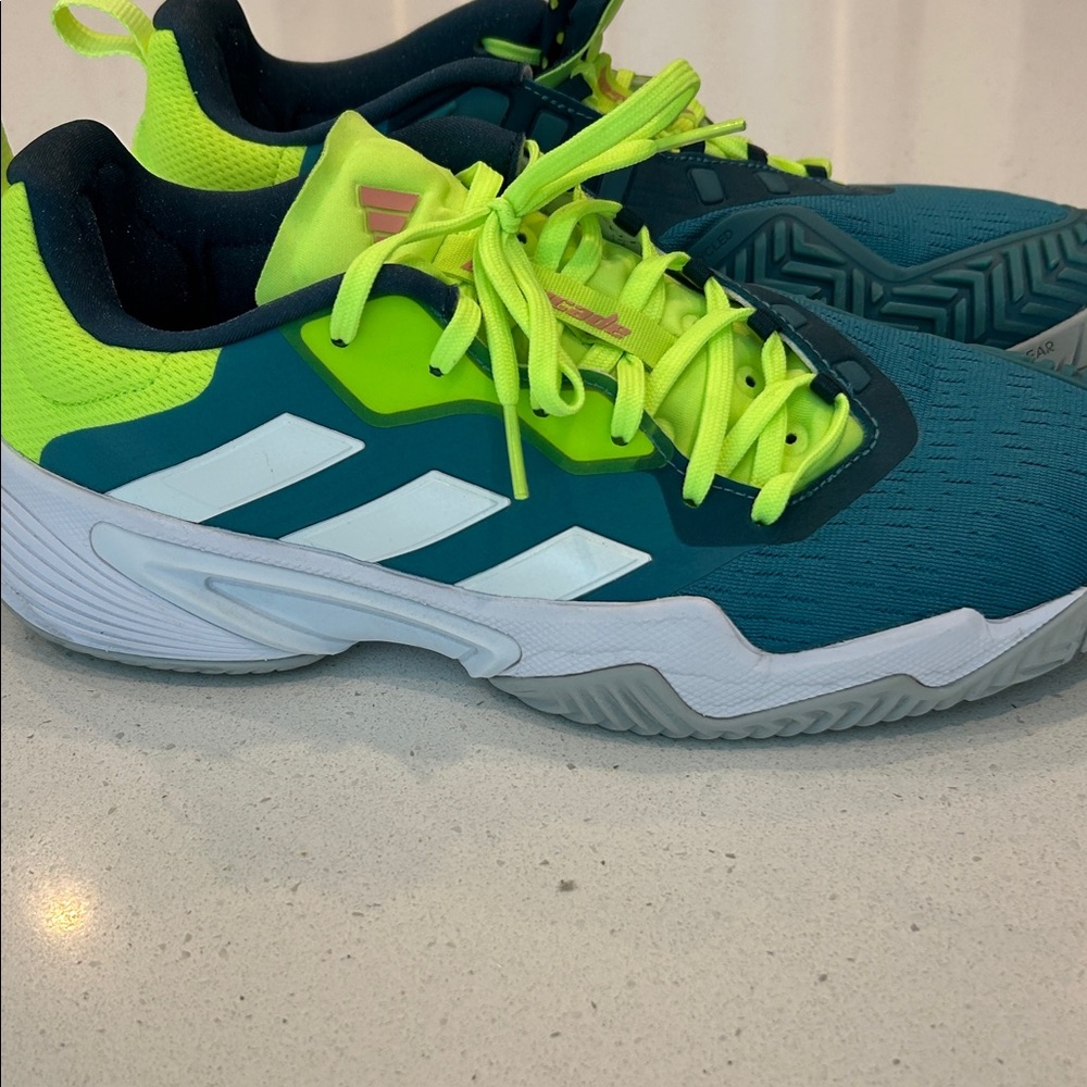Adidas Barricade Green and Lime Tennis/Pickleball Sneakers - Picture 5 of 10